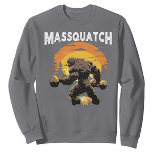 Funny Bigfoot Massquatch Sweatshirt Workout Gym Weightlifter Sasquatch TS11 Charcoal Print Your Wear