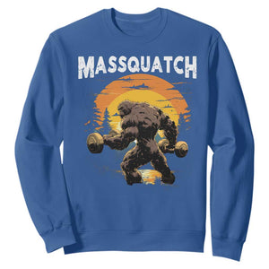Funny Bigfoot Massquatch Sweatshirt Workout Gym Weightlifter Sasquatch TS11 Royal Blue Print Your Wear