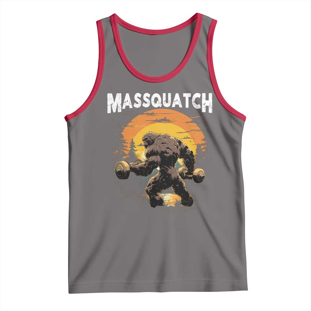 Funny Bigfoot Massquatch Tank Top Workout Gym Weightlifter Sasquatch TS11 Deep Heather Red Print Your Wear