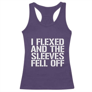 Funny I Flexed And The Sleeves Fell Of Racerback Tank Top Workout Gymer TS11 Purple Print Your Wear