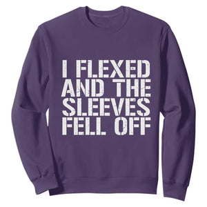 Funny I Flexed And The Sleeves Fell Of Sweatshirt Workout Gymer TS11 Purple Print Your Wear