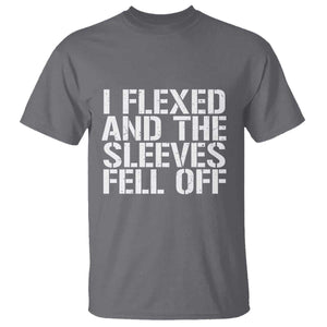 Funny I Flexed And The Sleeves Fell Of T Shirt Workout Gymer TS11 Charcoal Print Your Wear