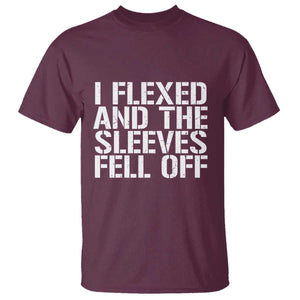 Funny I Flexed And The Sleeves Fell Of T Shirt Workout Gymer TS11 Maroon Print Your Wear