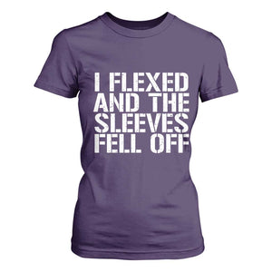 Funny I Flexed And The Sleeves Fell Of T Shirt For Women Workout Gymer TS11 Purple Print Your Wear