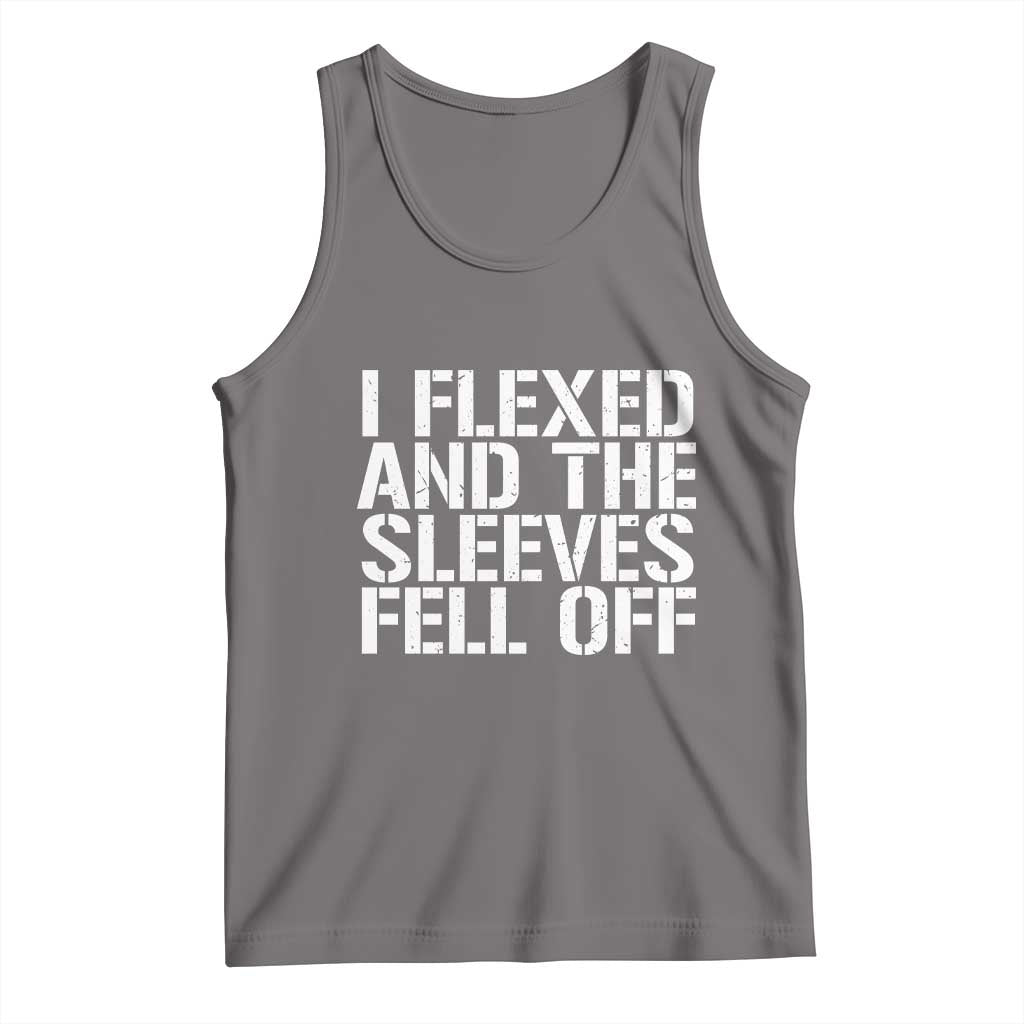 Funny I Flexed And The Sleeves Fell Of Tank Top Workout Gymer TS11 Deep Heather Print Your Wear