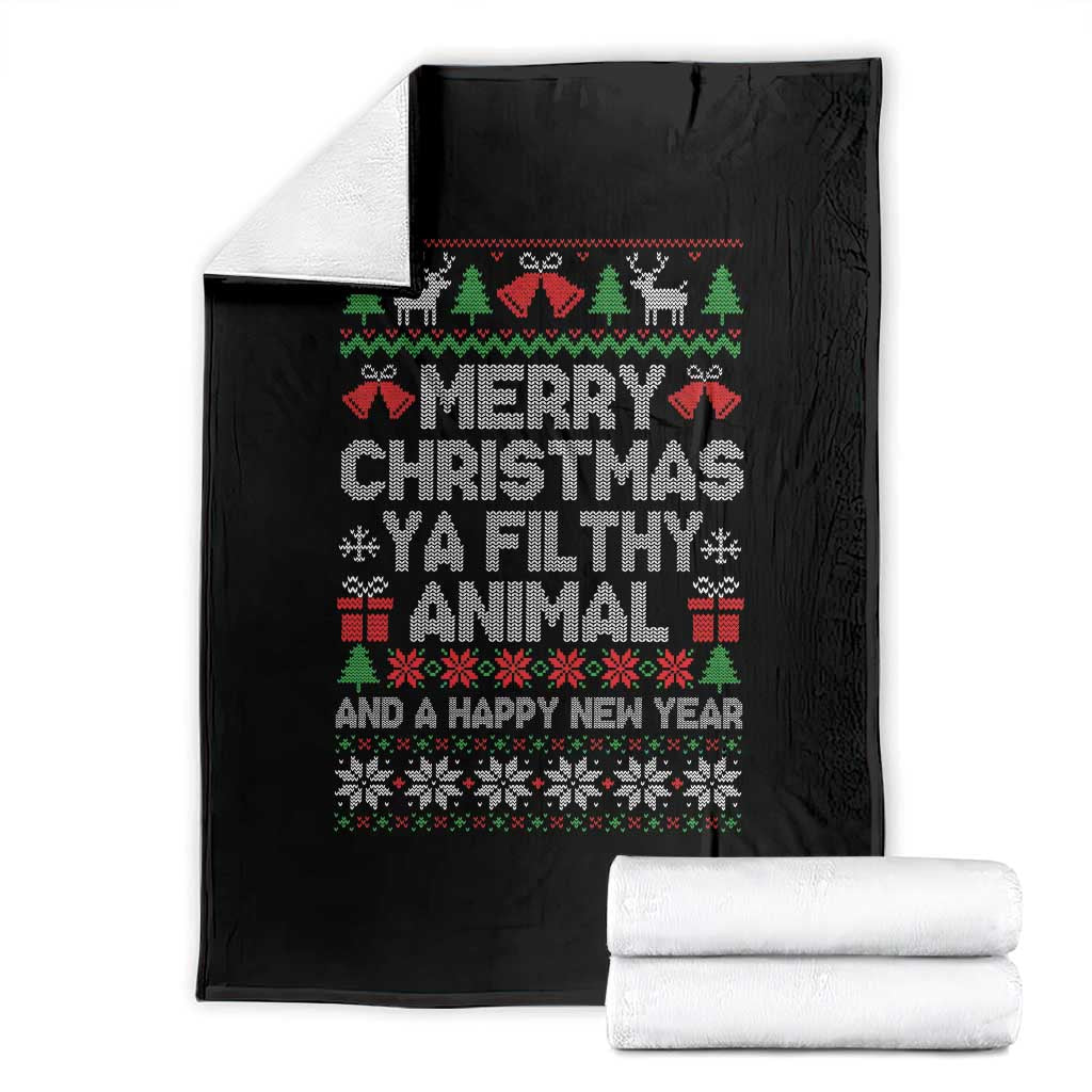 Funny Merry Christmas And A Happy New Year Throw Blanket Christmas Movie TS11 Black Print Your Wear