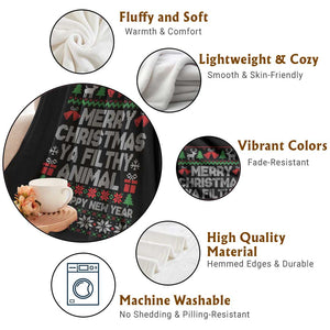 Funny Merry Christmas And A Happy New Year Throw Blanket Christmas Movie TS11 Print Your Wear