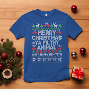 Funny Merry Christmas And A Happy New Year T Shirt Christmas Movie TS11 Royal Blue Print Your Wear