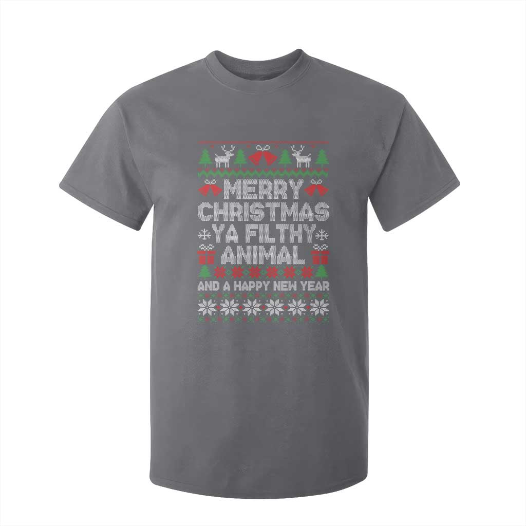 Funny Merry Christmas And A Happy New Year T Shirt For Kid Christmas Movie TS11 Charcoal Print Your Wear