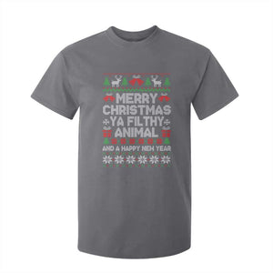 Funny Merry Christmas And A Happy New Year T Shirt For Kid Christmas Movie TS11 Charcoal Print Your Wear