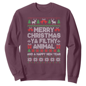 Funny Merry Christmas And A Happy New Year Sweatshirt Christmas Movie TS11 Maroon Print Your Wear