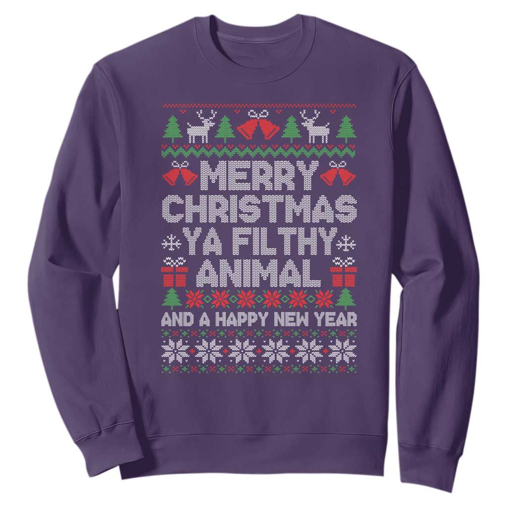 Funny Merry Christmas And A Happy New Year Sweatshirt Christmas Movie TS11 Purple Print Your Wear