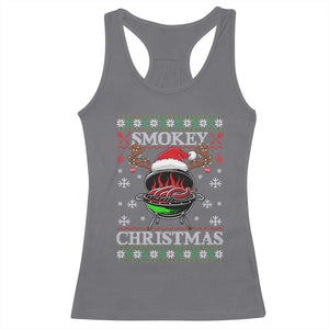Funny Smokey Christmas Grilling Racerback Tank Top BBQ Meat Father's Day TS11 Charcoal Print Your Wear