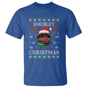 Funny Smokey Christmas Grilling T Shirt BBQ Meat Father's Day TS11 Royal Blue Print Your Wear