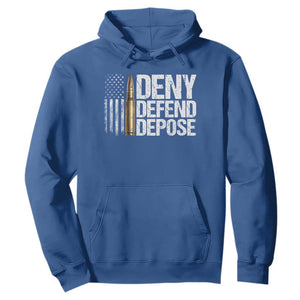 Deny Defend Depose Hoodie Bullet Vintage American Flag TS11 Royal Blue Print Your Wear