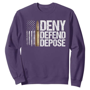 Deny Defend Depose Sweatshirt Bullet Vintage American Flag TS11 Purple Print Your Wear