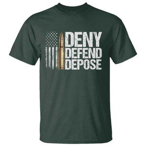 Deny Defend Depose T Shirt Bullet Vintage American Flag TS11 Dark Forest Green Print Your Wear