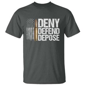 Deny Defend Depose T Shirt Bullet Vintage American Flag TS11 Dark Heather Print Your Wear