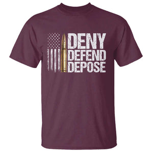 Deny Defend Depose T Shirt Bullet Vintage American Flag TS11 Maroon Print Your Wear