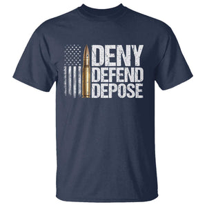 Deny Defend Depose T Shirt Bullet Vintage American Flag TS11 Navy Print Your Wear