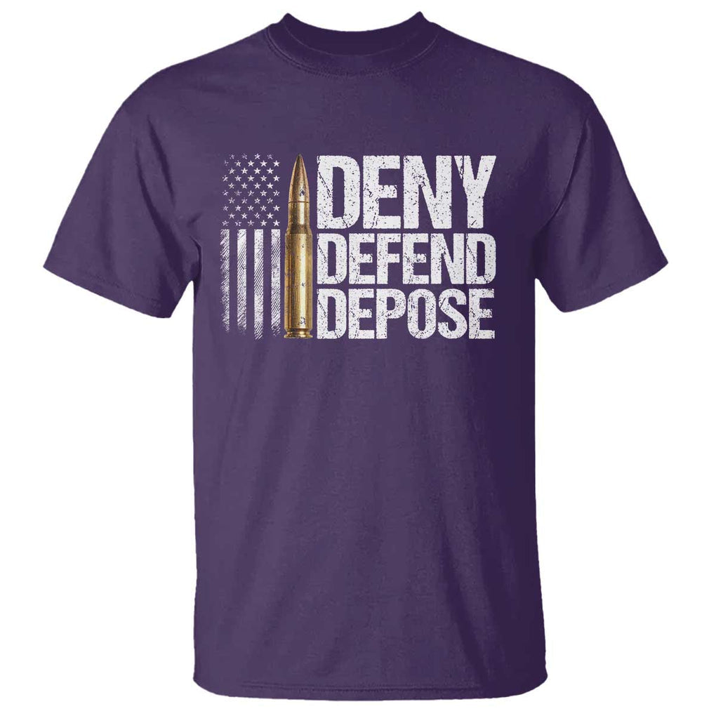 Deny Defend Depose T Shirt Bullet Vintage American Flag TS11 Purple Print Your Wear