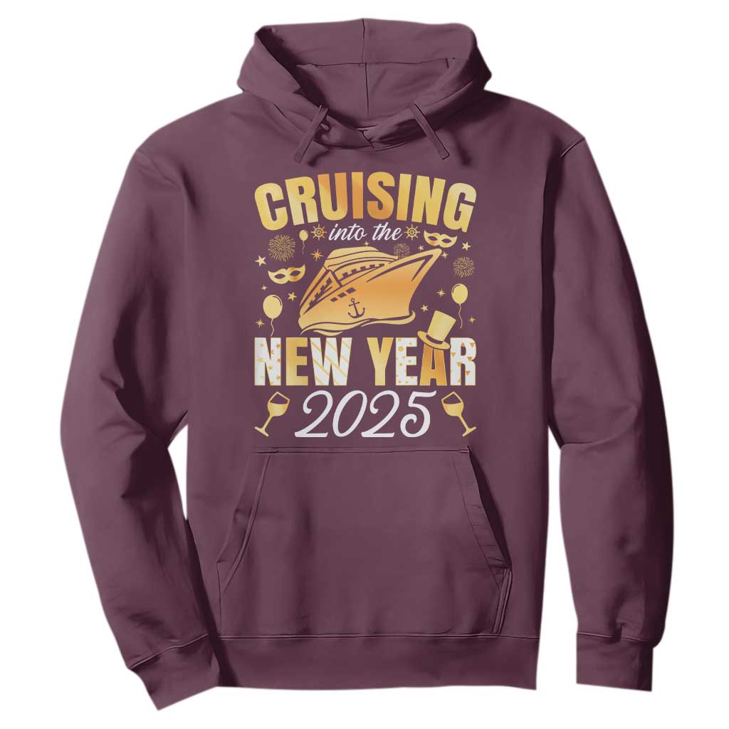 Family New Year's Trip 2025 Hoodie Cruising Into The New Year 2025 TS11 Maroon Print Your Wear