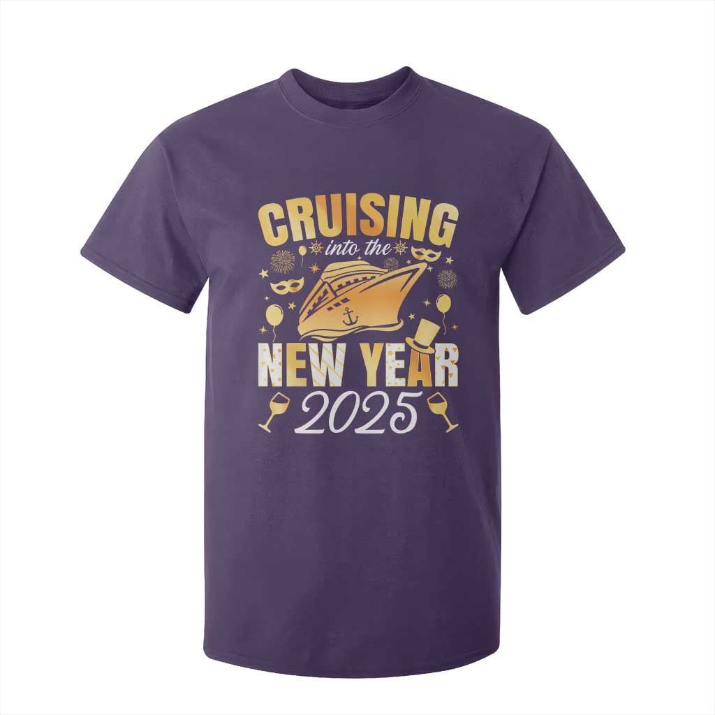 Family New Year's Trip 2025 T Shirt For Kid Cruising Into The New Year 2025 TS11 Purple Print Your Wear