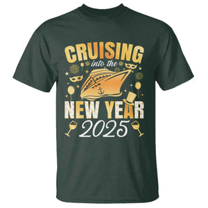 Family New Year's Trip 2025 T Shirt Cruising Into The New Year 2025 TS11 Dark Forest Green Print Your Wear