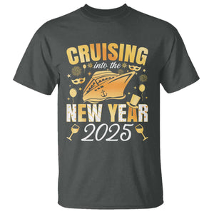 Family New Year's Trip 2025 T Shirt Cruising Into The New Year 2025 TS11 Dark Heather Print Your Wear