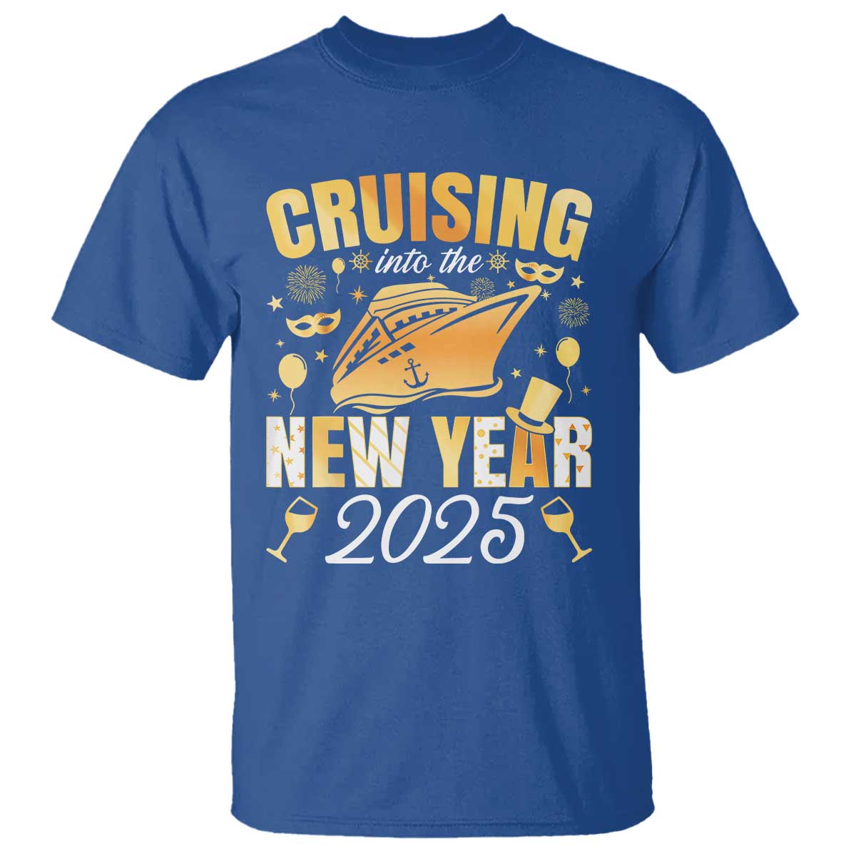 Family New Year's Trip 2025 T Shirt Cruising Into The New Year 2025 TS11 Royal Blue Print Your Wear