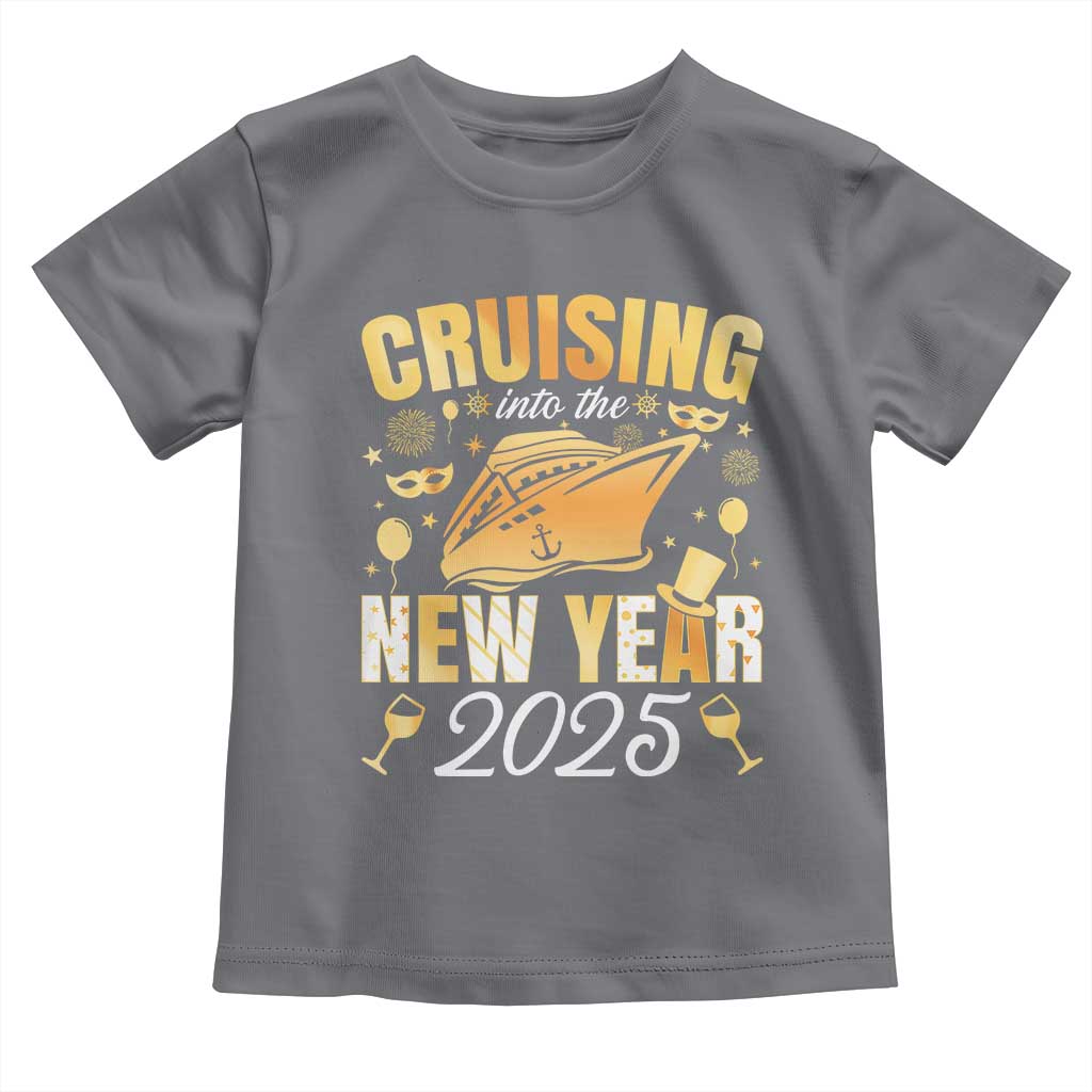 Family New Year's Trip 2025 Toddler T Shirt Cruising Into The New Year 2025 TS11 Charcoal Print Your Wear