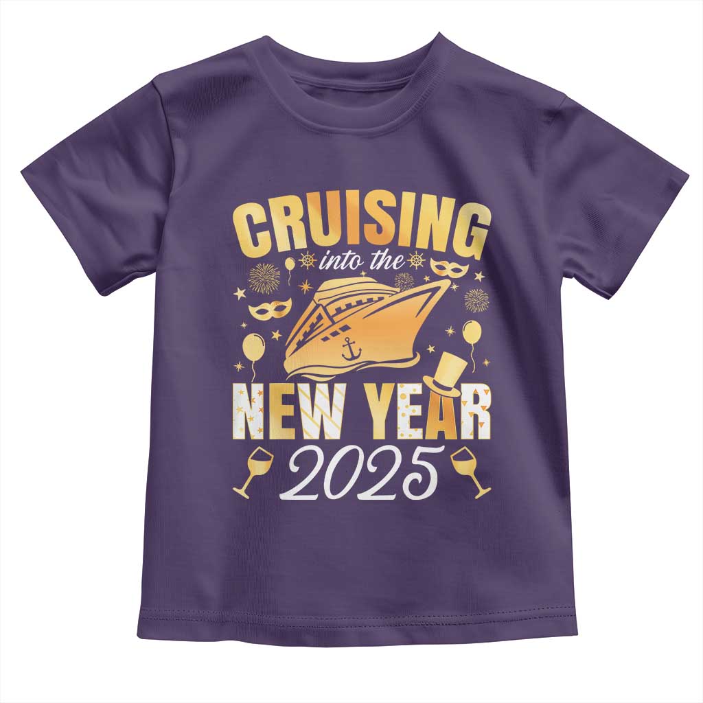Family New Year's Trip 2025 Toddler T Shirt Cruising Into The New Year 2025 TS11 Purple Print Your Wear