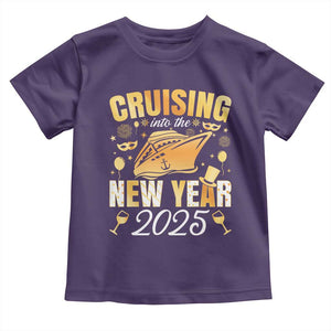 Family New Year's Trip 2025 Toddler T Shirt Cruising Into The New Year 2025 TS11 Purple Print Your Wear