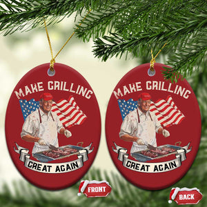 Funny Trump Make Grilling Great Again Christmas Ornament Trump BBQ Grill Vintage American Flag TS11 Oval Red Print Your Wear
