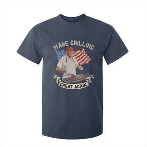 Funny Trump Make Grilling Great Again T Shirt For Kid Trump BBQ Grill Vintage American Flag TS11 Navy Print Your Wear