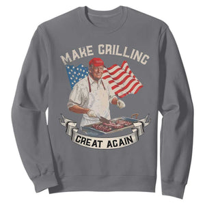 Funny Trump Make Grilling Great Again Sweatshirt Trump BBQ Grill Vintage American Flag TS11 Charcoal Print Your Wear