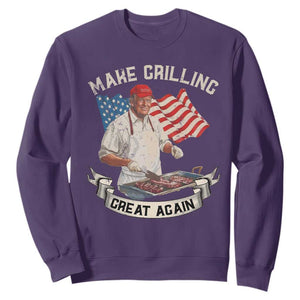 Funny Trump Make Grilling Great Again Sweatshirt Trump BBQ Grill Vintage American Flag TS11 Purple Print Your Wear