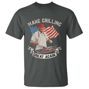 Funny Trump Make Grilling Great Again T Shirt Trump BBQ Grill Vintage American Flag TS11 Dark Heather Print Your Wear