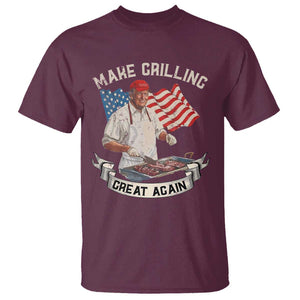 Funny Trump Make Grilling Great Again T Shirt Trump BBQ Grill Vintage American Flag TS11 Maroon Print Your Wear