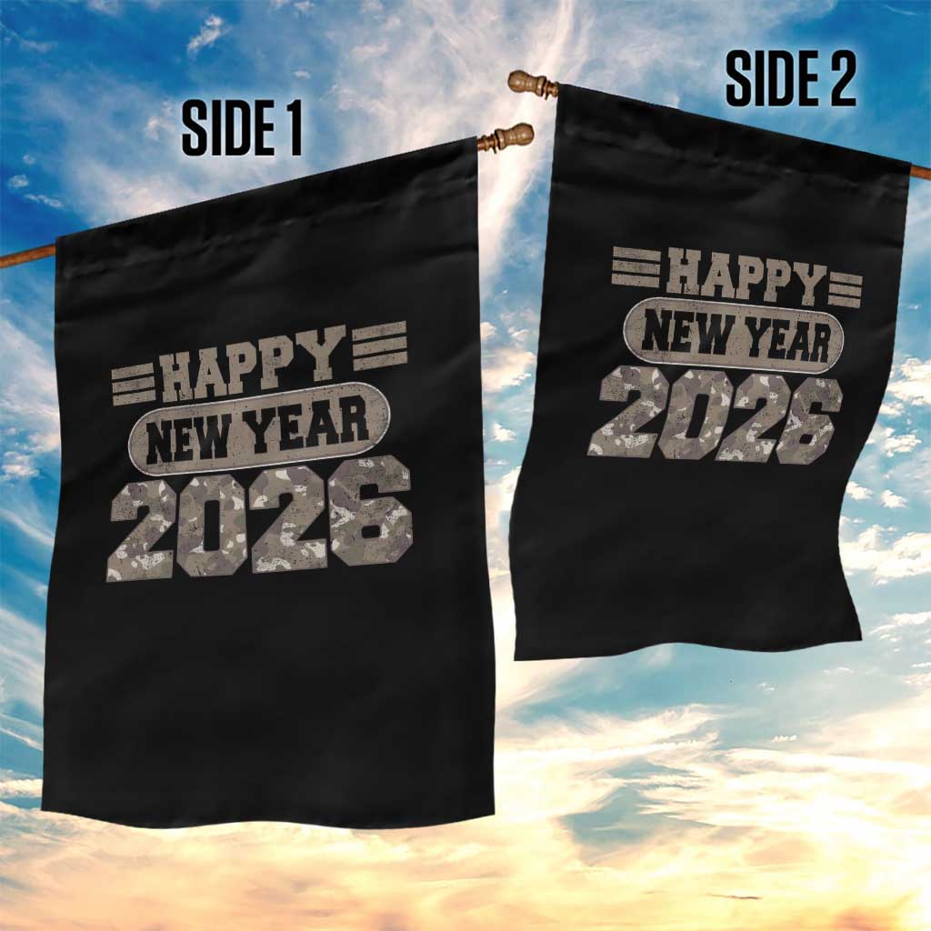 Camo Happy New Year Party 2026 Garden Flag Camouflage NYE Party TS11 Print Your Wear