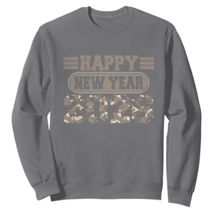 Camo Happy New Year Party 2026 Sweatshirt Camouflage NYE Party TS11 Charcoal Print Your Wear
