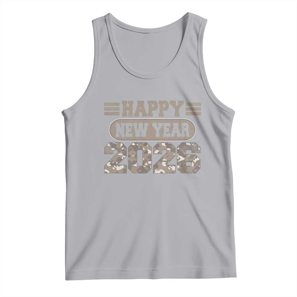 Camo Happy New Year Party 2026 Tank Top Camouflage NYE Party TS11 Athletic Heather Print Your Wear