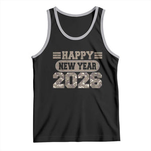 Camo Happy New Year Party 2026 Tank Top Camouflage NYE Party TS11 Black Athletic Heather Print Your Wear