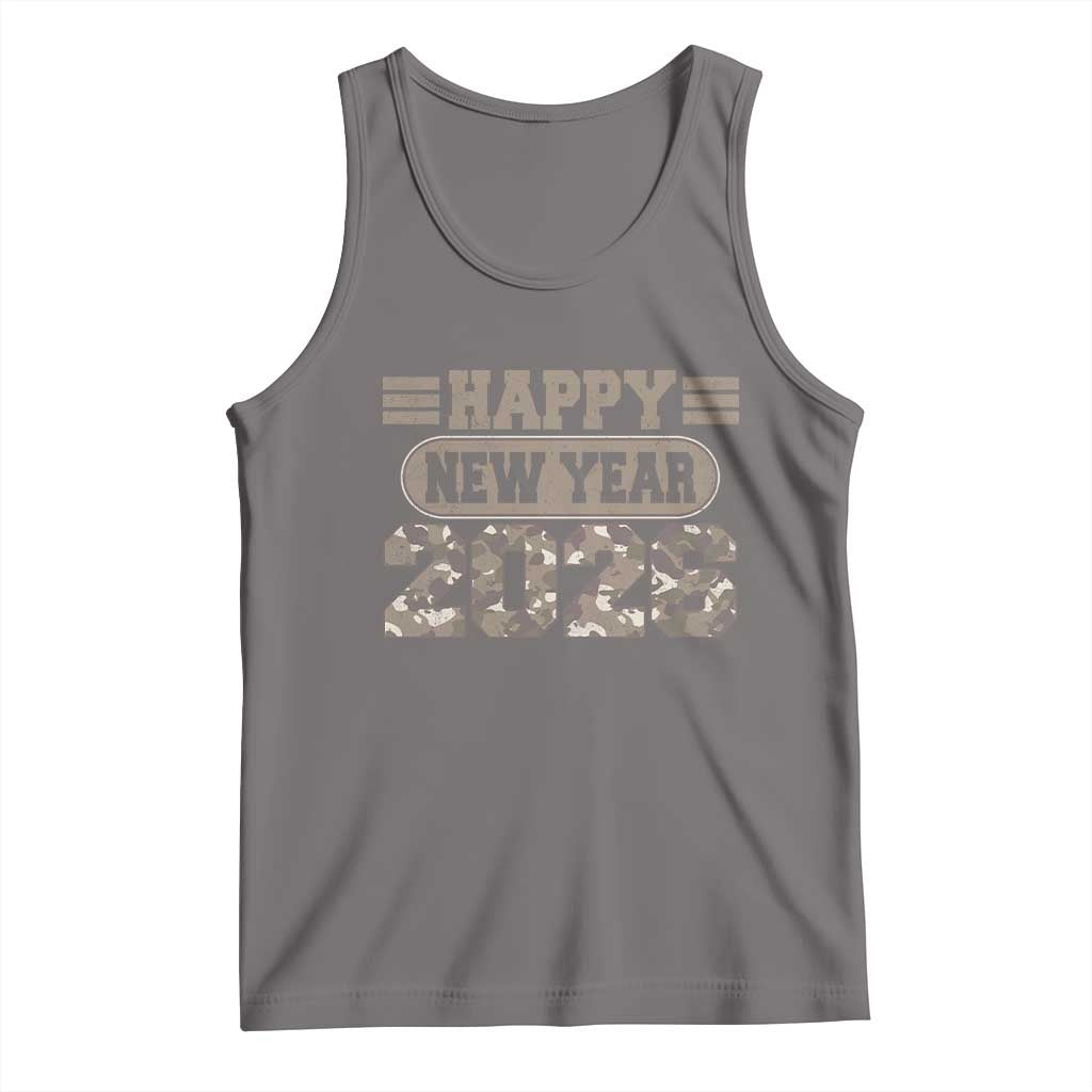 Camo Happy New Year Party 2026 Tank Top Camouflage NYE Party TS11 Deep Heather Print Your Wear