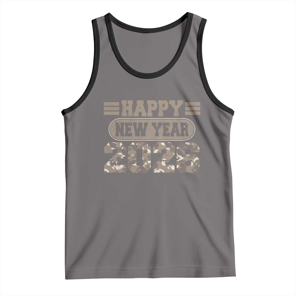 Camo Happy New Year Party 2026 Tank Top Camouflage NYE Party TS11 Deep Heather Black Print Your Wear