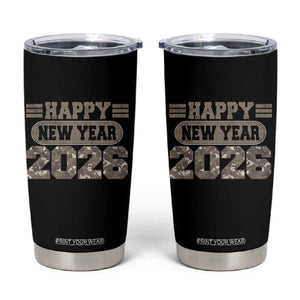 Camo Happy New Year Party 2026 Tumbler Cup Camouflage NYE Party TS11 Black Print Your Wear
