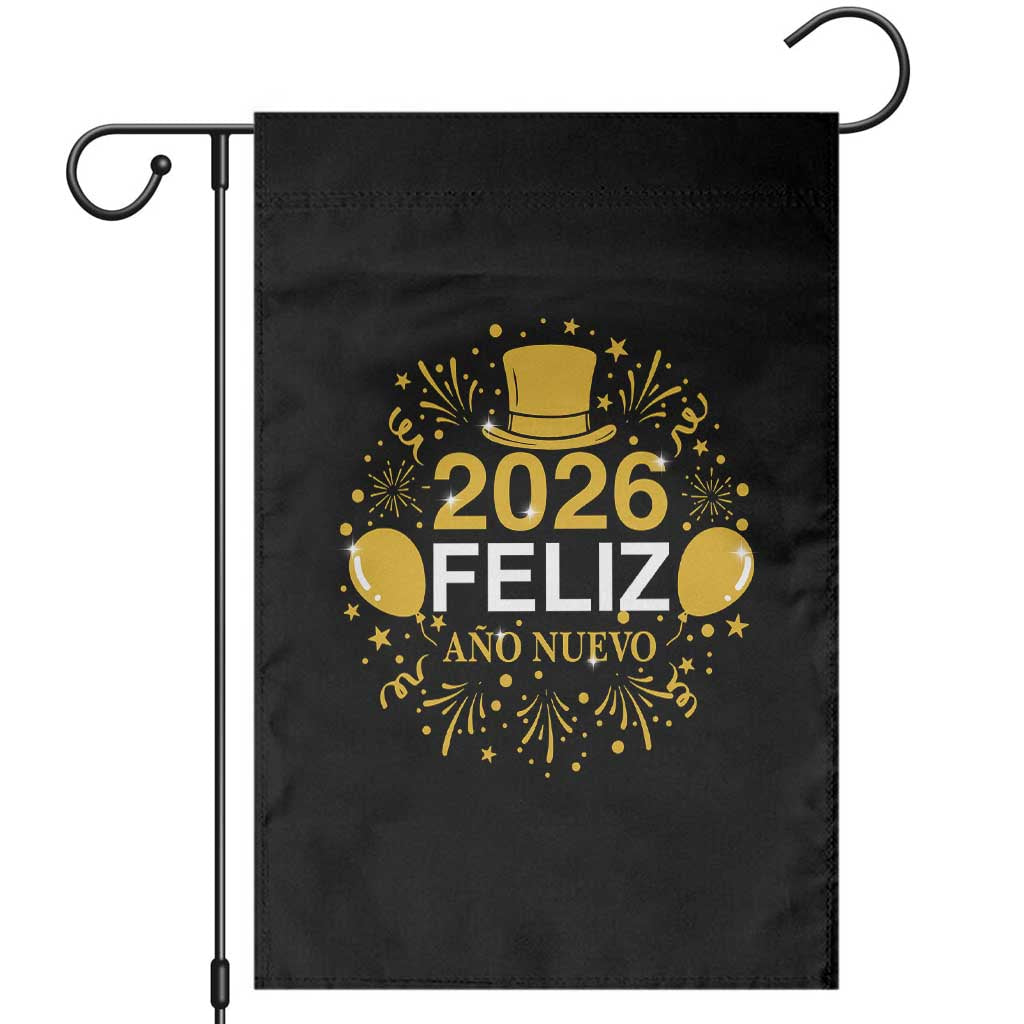 Spanish Mexican New Year 2026 Garden Flag Feliz Ano Nuevo NYE Party TS11 Black Print Your Wear