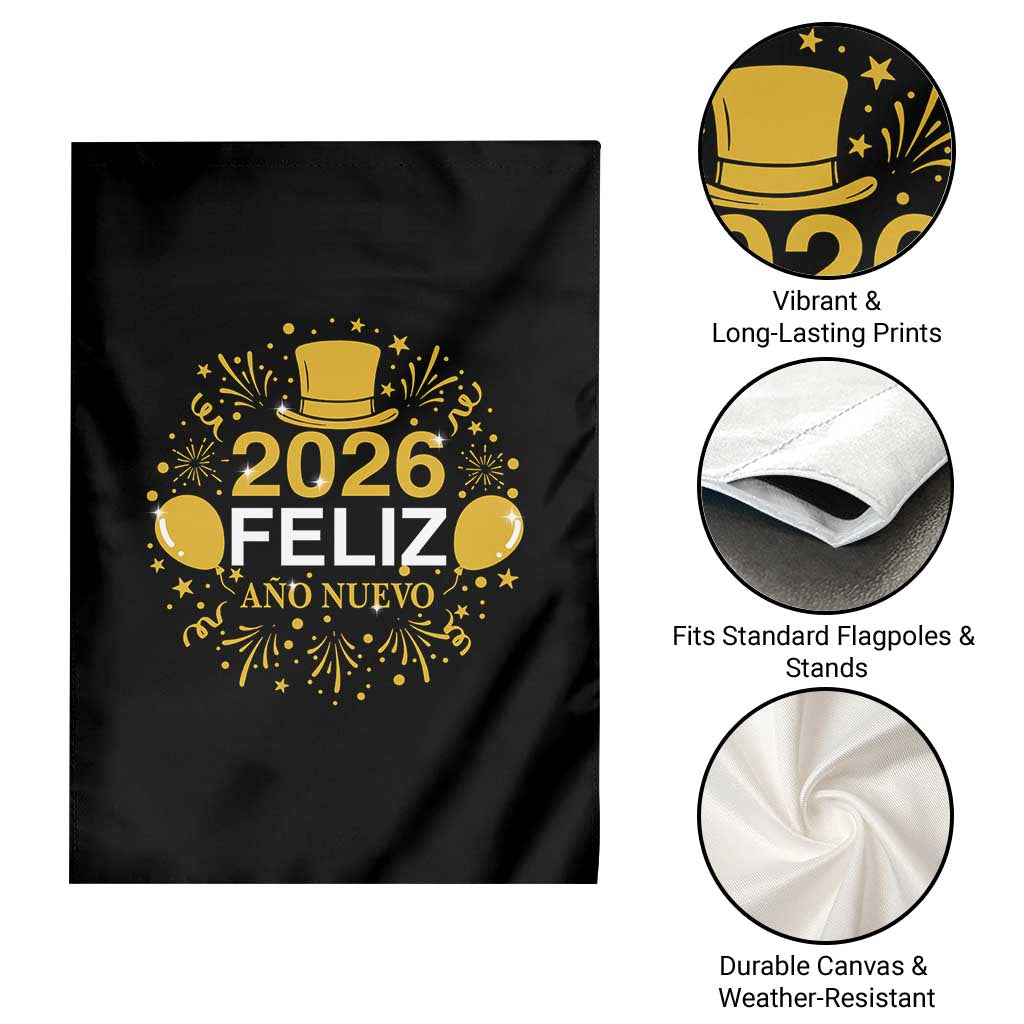 Spanish Mexican New Year 2026 Garden Flag Feliz Ano Nuevo NYE Party TS11 Print Your Wear