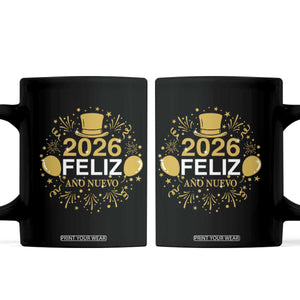 Spanish Mexican New Year 2026 Coffee Mug Feliz Ano Nuevo NYE Party TS11 Black Print Your Wear