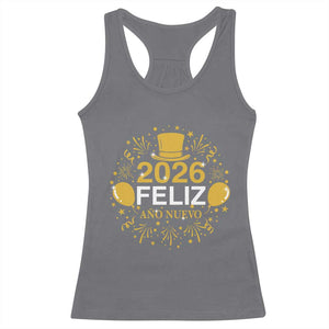 Spanish Mexican New Year 2026 Racerback Tank Top Feliz Ano Nuevo NYE Party TS11 Charcoal Print Your Wear
